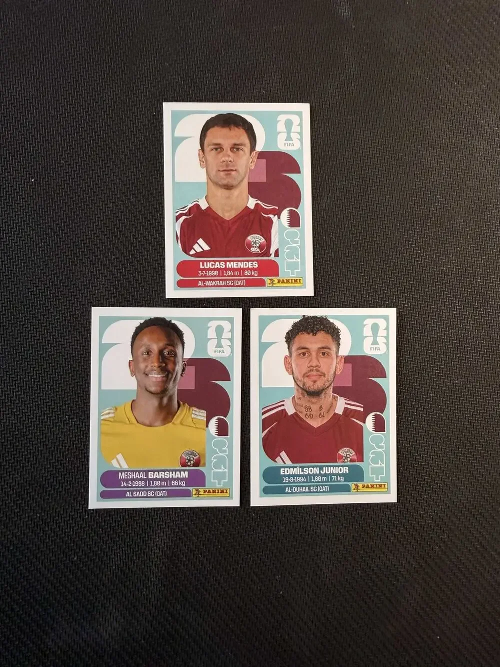 2026 Panini FIFA World Cup Qatar Soccer Sticker Lot of 3